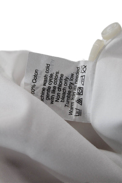J Crew Mens Button Front Long Sleeve Collared Pocket Shirt White Size Medium
