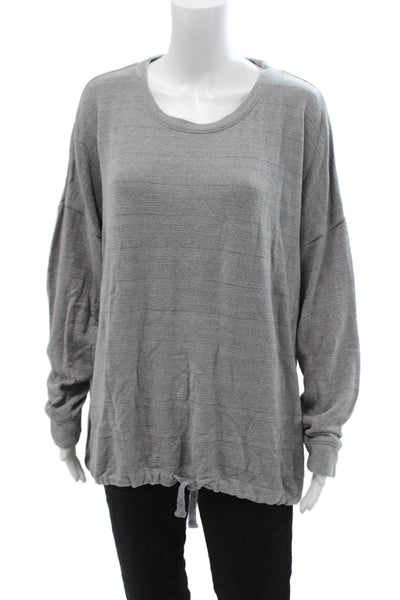 Three Dots Women Basic Gray Long Sleeve Round Neck Top Size XL