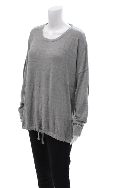 Three Dots Women Basic Gray Long Sleeve Round Neck Top Size XL