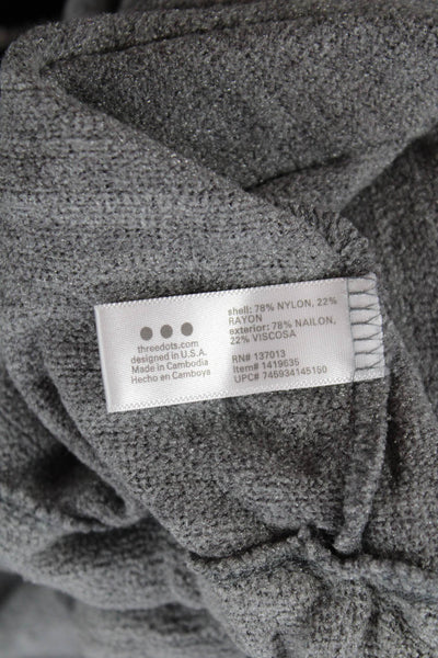 Three Dots Women Basic Gray Long Sleeve Round Neck Top Size XL