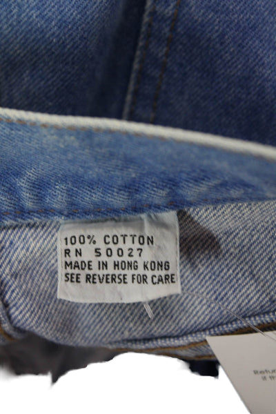 Designer Women Mom Tapered Jeans Blue High Rise 100% Cotton Size 7