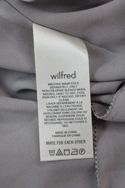 Wilfred Women A-Line Gray Square Neck Long Sleeve Midi Dress Boho Size S
