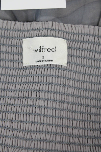 Wilfred Women A-Line Gray Square Neck Long Sleeve Midi Dress Boho Size S