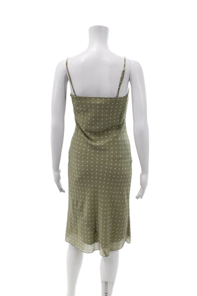 Wilfred Women Slip Dress Green Polka Dot V-Neck Sleeveless Short Size 2XS