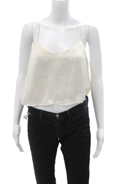 Z Supply Womens Cropped V-Neck Camisole Beige Spaghetti Strap Size XS