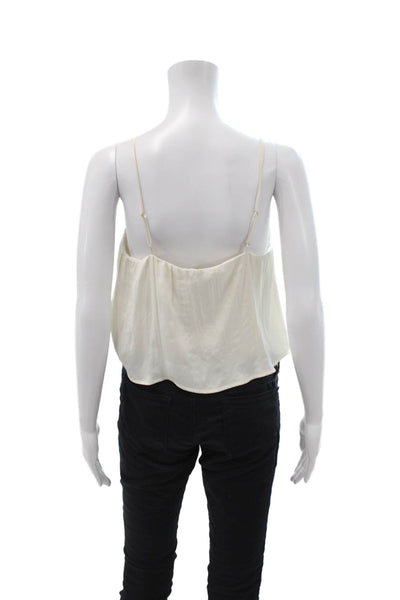 Z Supply Womens Cropped V-Neck Camisole Beige Spaghetti Strap Size XS