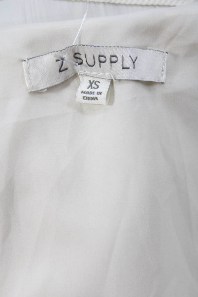 Z Supply Womens Cropped V-Neck Camisole Beige Spaghetti Strap Size XS