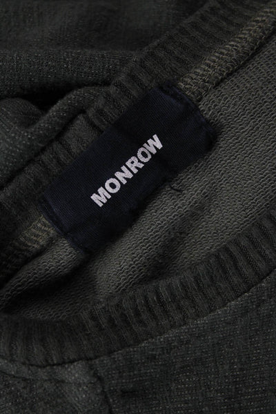 Monrow Unisex Pullover Sweater Green Crew Neck Long Sleeve Drawstring Size XS