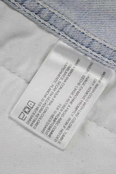 AG Women 90s Light Blue Collared Button Jacket Cotton Lyocell Size XS