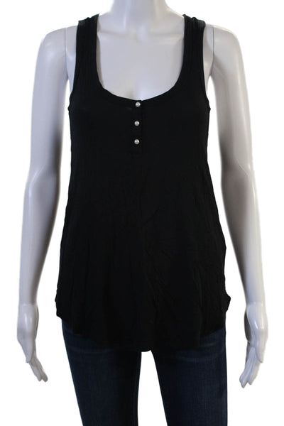 PJ Salvage Womens Scoop Neck Lace Trim Sleep Tank Top Black Size Small