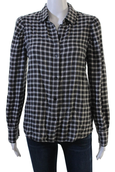Rails Women Black Plaid Collared Button-Up Long Sleeve Cotton Size S