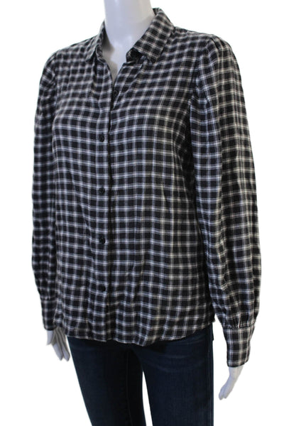 Rails Women Black Plaid Collared Button-Up Long Sleeve Cotton Size S