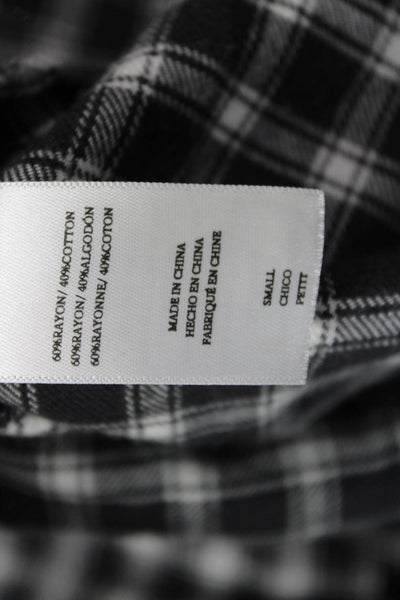 Rails Women Black Plaid Collared Button-Up Long Sleeve Cotton Size S