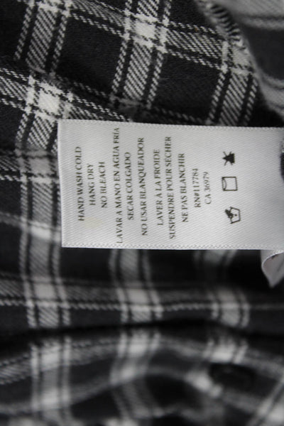Rails Women Black Plaid Collared Button-Up Long Sleeve Cotton Size S