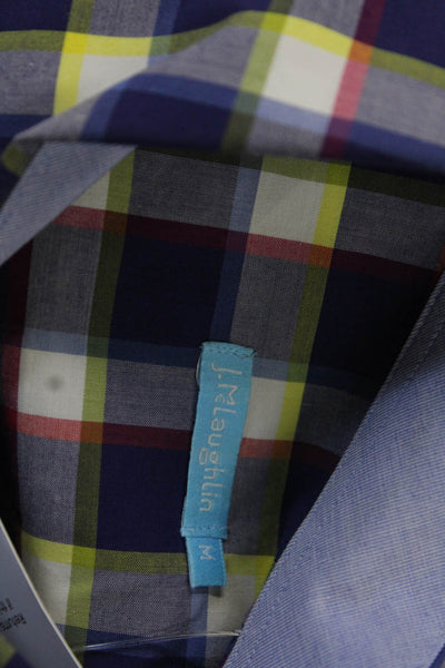 J. Mclaughlin Men's Long Sleeves Button Down Multicolor Plaid Shirt Size M