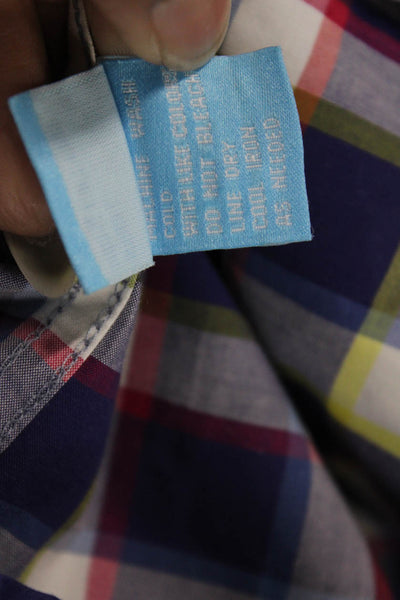 J. Mclaughlin Men's Long Sleeves Button Down Multicolor Plaid Shirt Size M