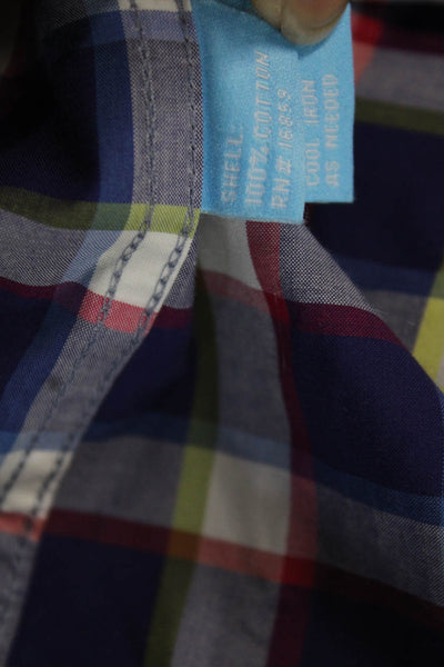J. Mclaughlin Men's Long Sleeves Button Down Multicolor Plaid Shirt Size M
