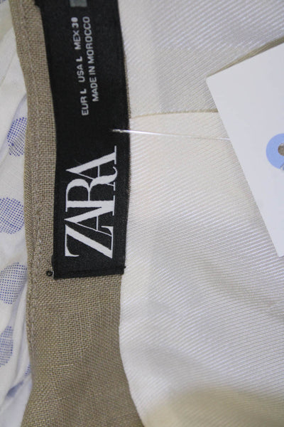 Zara Womens Beige Sleeveless V Neck Button Vest Classic Size L