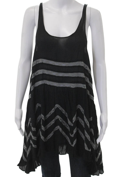 Intimately Free People Womens Black Striped Sleeveless Tunic Boho Size S