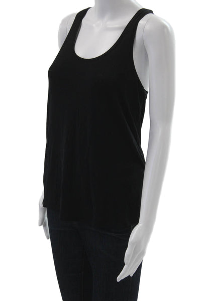 Zara Trafaluc Women Basic Tank Black Cotton Blend Sleeveless Round Neck Size S