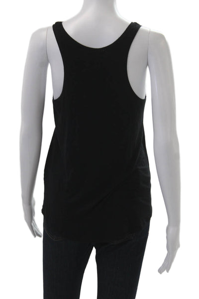 Zara Trafaluc Women Basic Tank Black Cotton Blend Sleeveless Round Neck Size S
