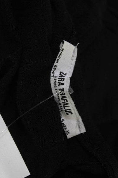 Zara Trafaluc Women Basic Tank Black Cotton Blend Sleeveless Round Neck Size S