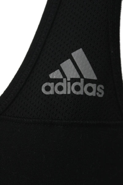 Adidas Women Tank Top Scoop Neck Black Sleeveless Polyester Spandex Size XS