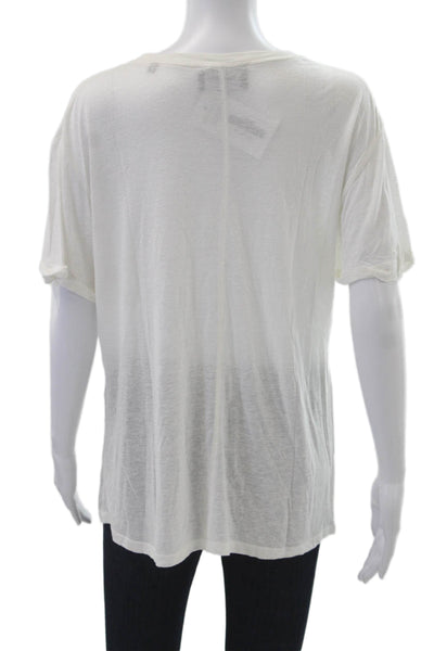 The Kooples Womens Jersey T-Shirt White Round Neck Short Sleeve Size 2