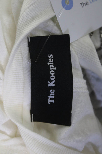 The Kooples Womens Jersey T-Shirt White Round Neck Short Sleeve Size 2