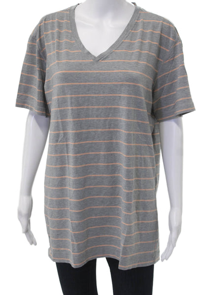 Lululemon Mens V-Neck Striped Gray T-Shirt Size M