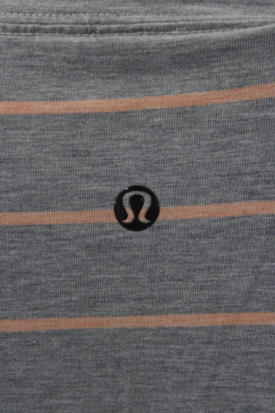 Lululemon Mens V-Neck Striped Gray T-Shirt Size M