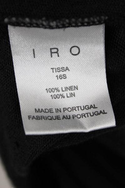 IRO Women Black Linen Lace-Up Gothic Sleeveless Tank Size XS