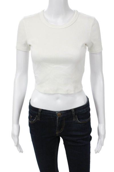 Everlane Women Cropped Basic White Short Sleeve T-Shirt Size XS