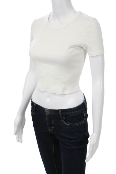 Everlane Women Cropped Basic White Short Sleeve T-Shirt Size XS