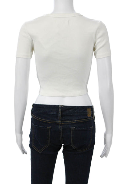 Everlane Women Cropped Basic White Short Sleeve T-Shirt Size XS