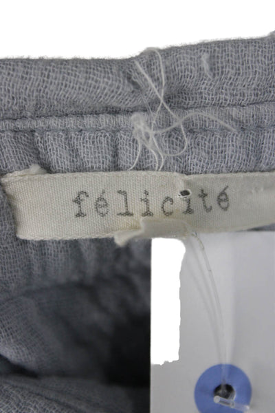 Felicite Womens Basic Button-Up Collared Long Sleeve Gray 100% Cotton Size 1