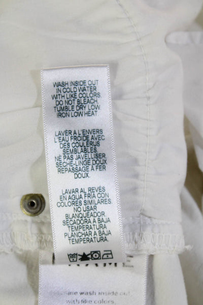 Frame Denim Women Ankle Jeggings White Button Mid Rise Size 26