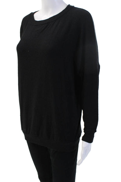 Soft Joie Unisex Pullover Sweater Black Round Neck Long Sleeve Size 2XS