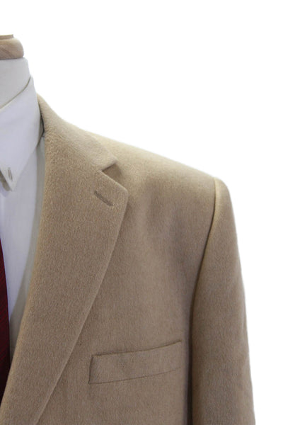 Andrew Fezza Men Beige Camelhair Blazer Button Big & Tall Size 50