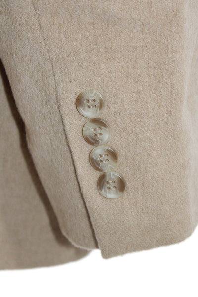 Andrew Fezza Men Beige Camelhair Blazer Button Big & Tall Size 50
