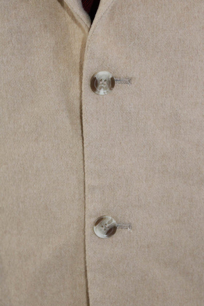 Andrew Fezza Men Beige Camelhair Blazer Button Big & Tall Size 50