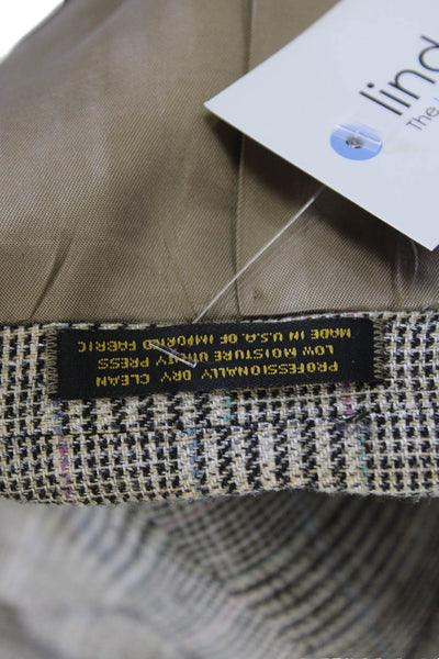 Evan Picone Mens Sport Coat Gray Plaid Wool Blend Button Classic Fall Size 42