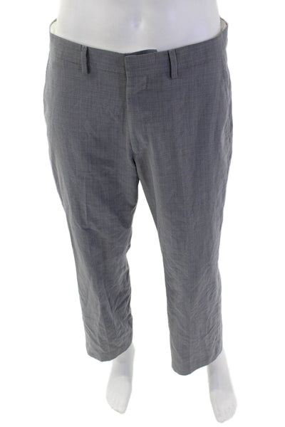 Kenneth Cole New York Mens Cropped Dress Pants Gray Size 33