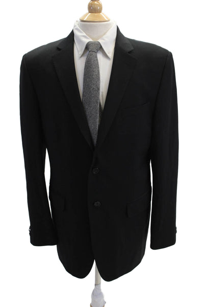 Banana Republic Mens Classic Black 100% Wool Suit Jacket Button Size 42