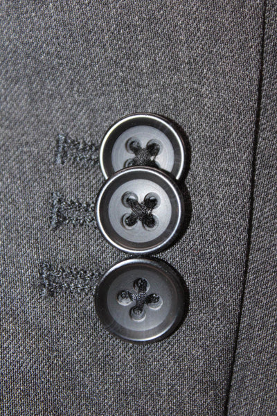 Lanificio Men's Suit Jacket Dark Gray Wool Button Solid Size 46