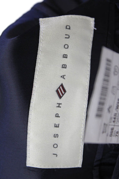Joseph Abboud Mens Dark Blue Wool Suit Jacket Solid Button Collared Size 44
