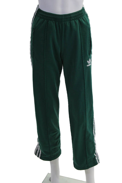 Adidas Mens Green Striped Sweatpants Zip 26in Inseam Size XS