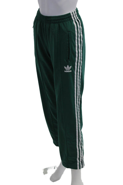 Adidas Mens Green Striped Sweatpants Zip 26in Inseam Size XS