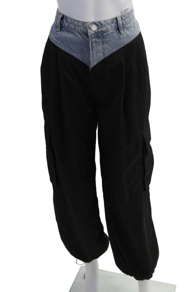 BLANKNYC Womens Black Cargo Jogger Pants Size 25