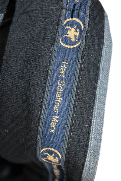 Hart Schaffner Marx Men Dark Gray Wool Blend Striped Dress Pants Size 36